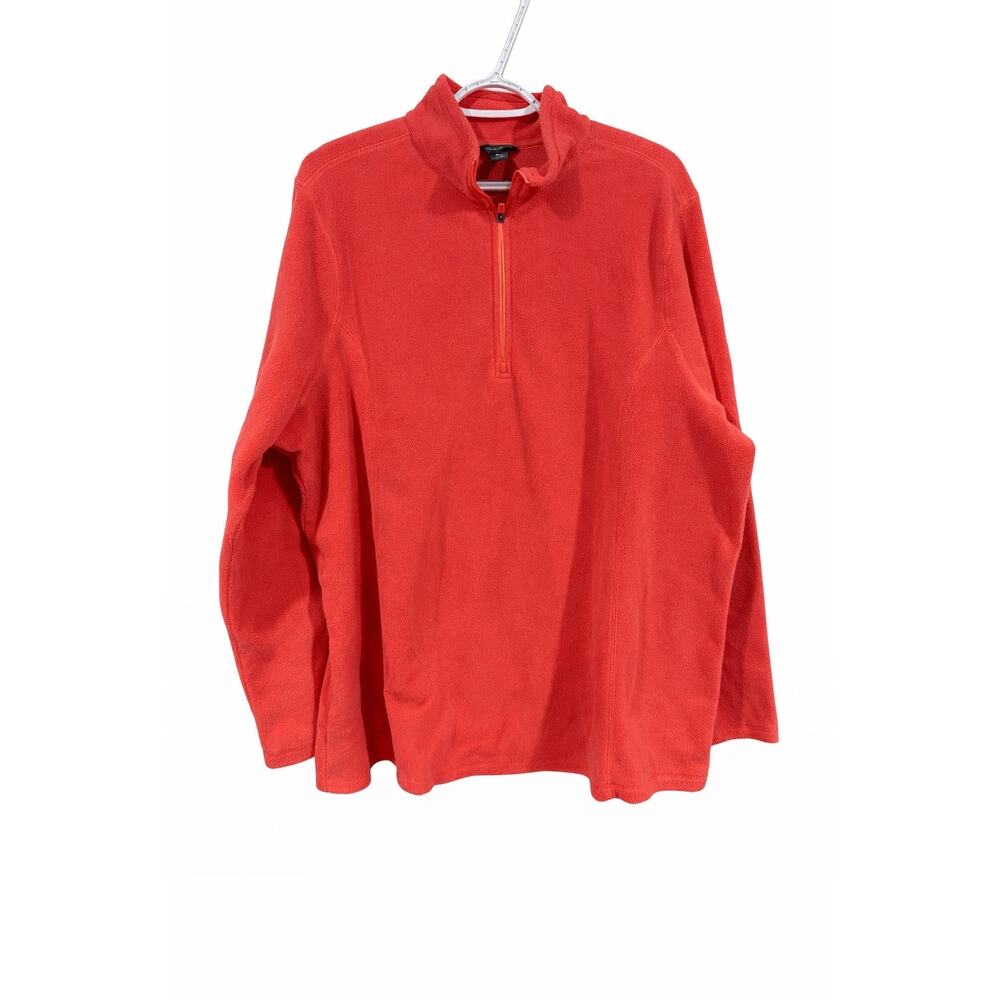 Eddie Bauer Polartec 1/4 Zip Fleece Pullover Womens 2X Plus Size Coral